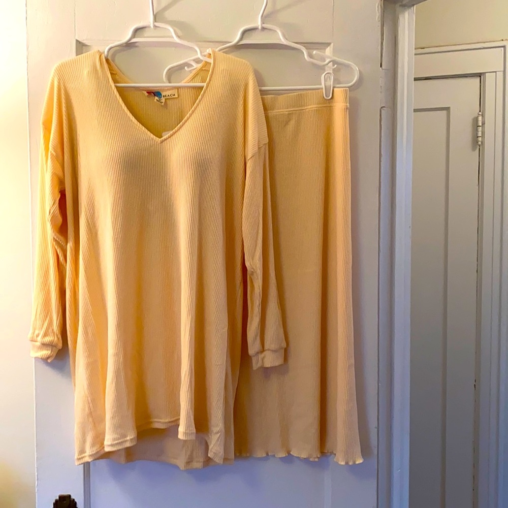 Free People Long Sleeve Top and Skirt Medium.